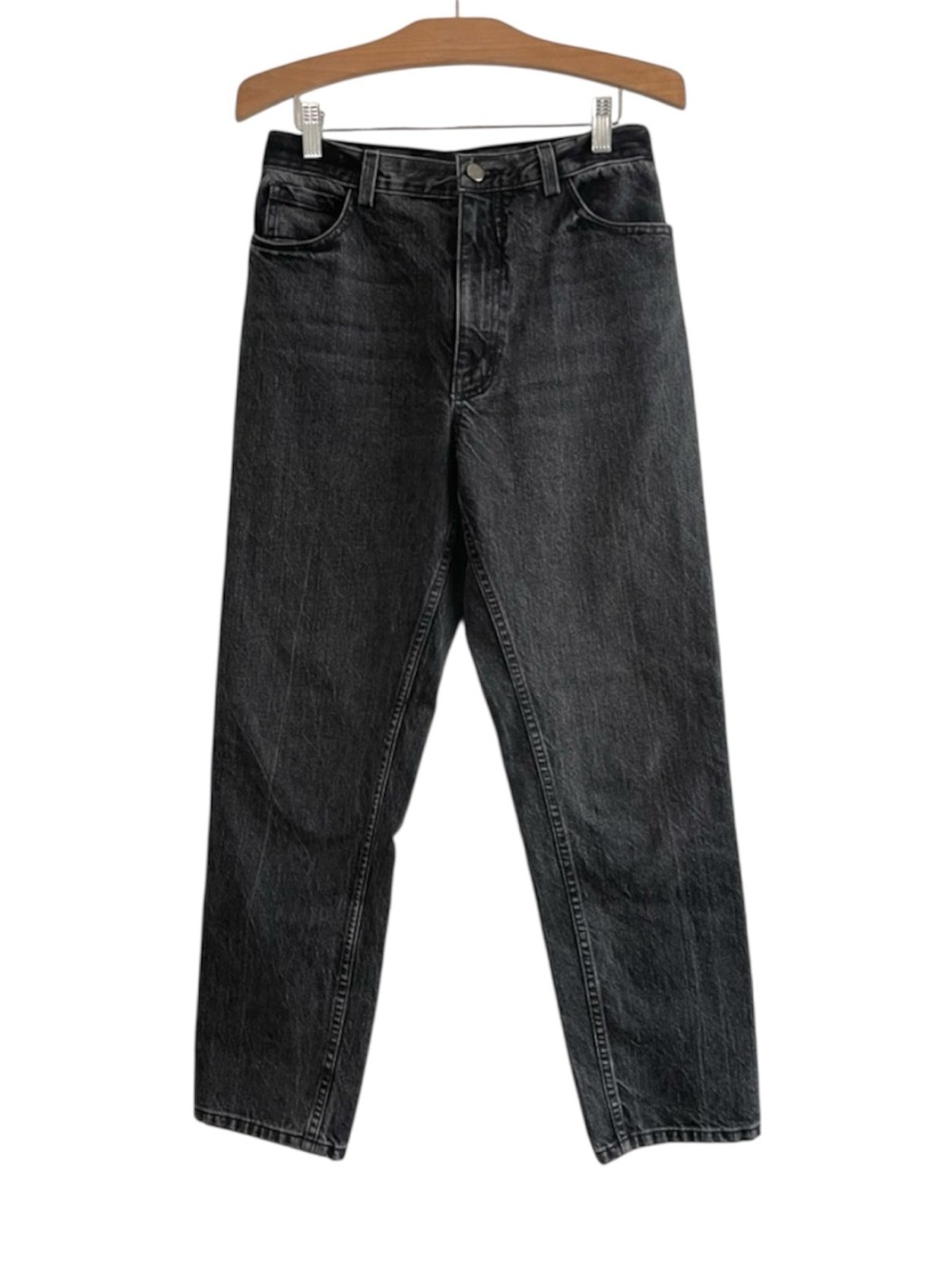 Rachel Comey High Rise Straight‎ Leg Jeans Washed Black 6 USA Made